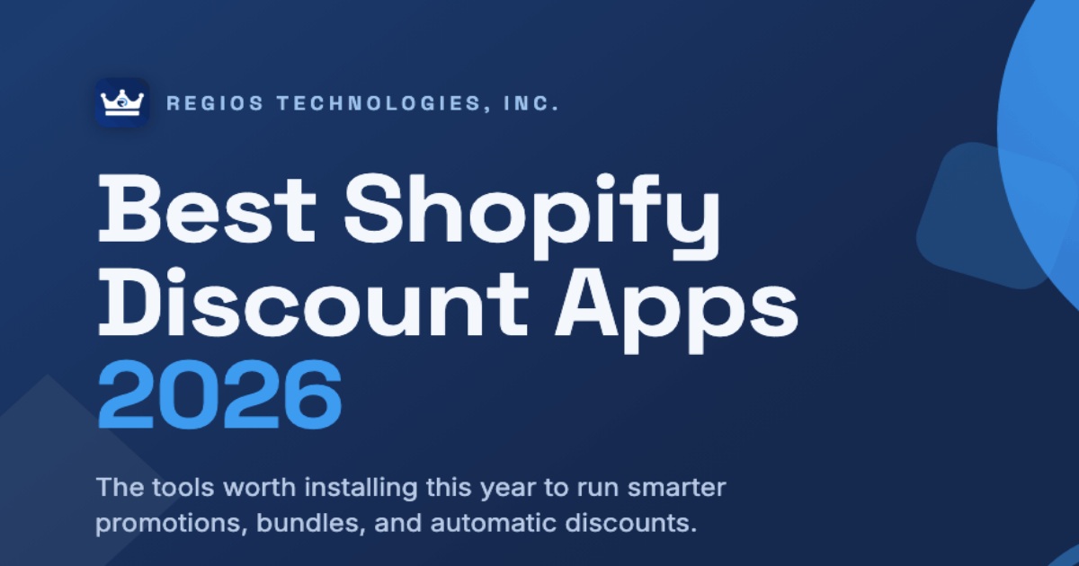 Best Shopify Discount Apps 2026, a Regios Technologies hero graphic