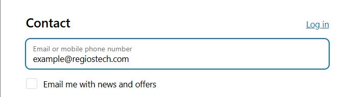 Screenshot of Shopify checkout with the email input highlighted