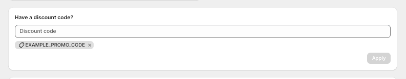 Screenshot of the 'Have a discount code?' form.