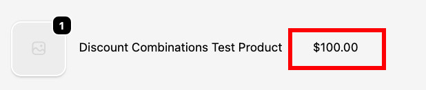 Example cart showing that an item with a compare at price shows no strikethrough at checkout.